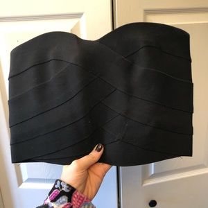 Black strapless top